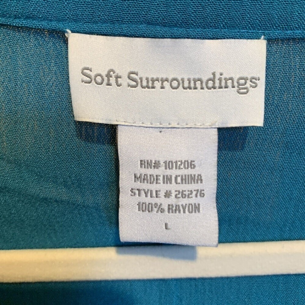 Soft Surroundings Womens Size Large Blue Rayon Scoop Neck Lagenlook Tunic Top - Picture 4 of 4